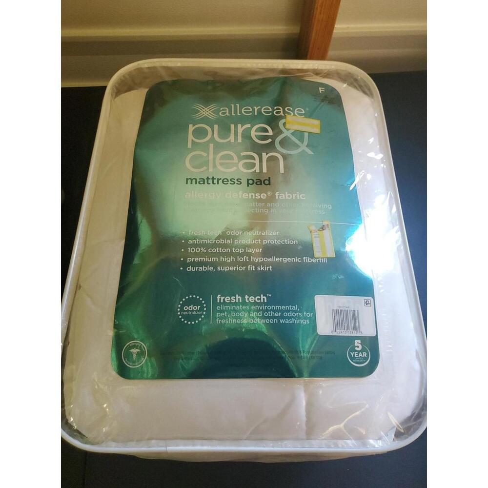 Full Pure & Clean Allergy defense fabric Mattress Pad AllerEase